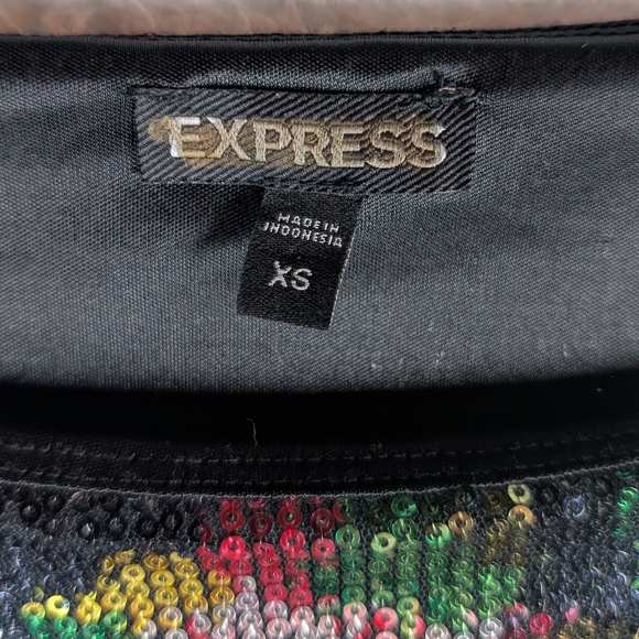 Express Sequin Floral Mini Dress - Picture 2 of 5